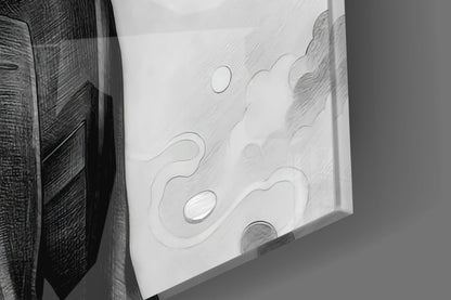 Gunslinger in a Black Suit Glass Wall Art