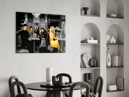 Retro Icons at the Cafe Glass Wall Art