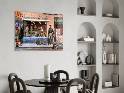 Retro Icons at the Corner Store Glass Wall Art