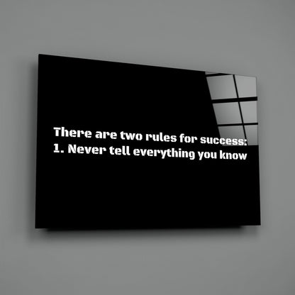 Two Rules for Success Glass Wall Art