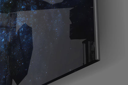 Never Stop Looking Up Starry Forest Glass Wall Art