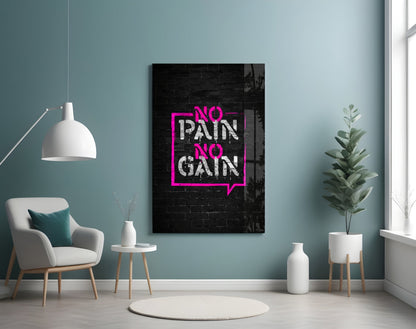 Pink Frame Brick Graffiti Quote Glass Wall Art