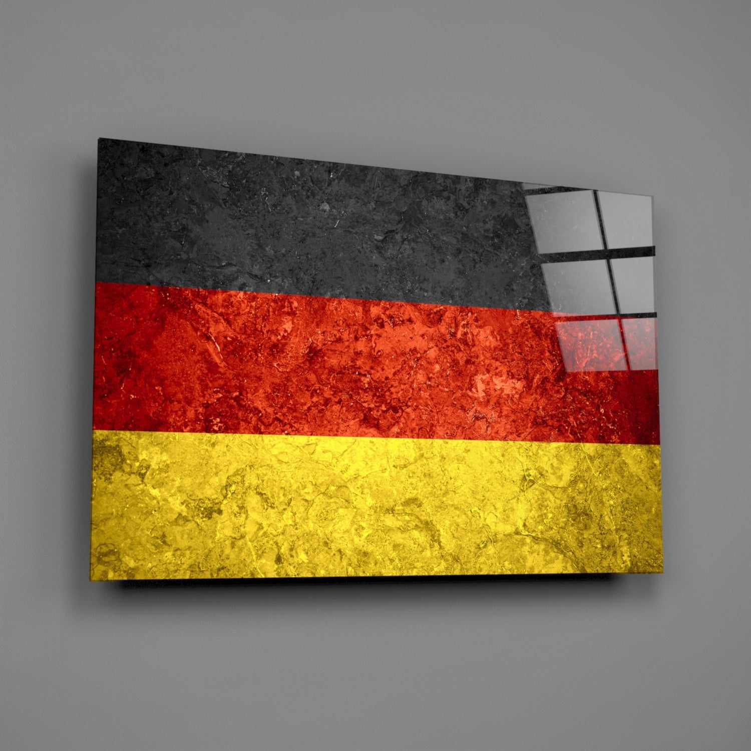 German Flag Stone Texture Glass Wall Art
