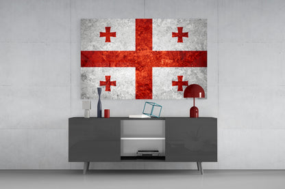 Flag of Georgia Glass Wall Art
