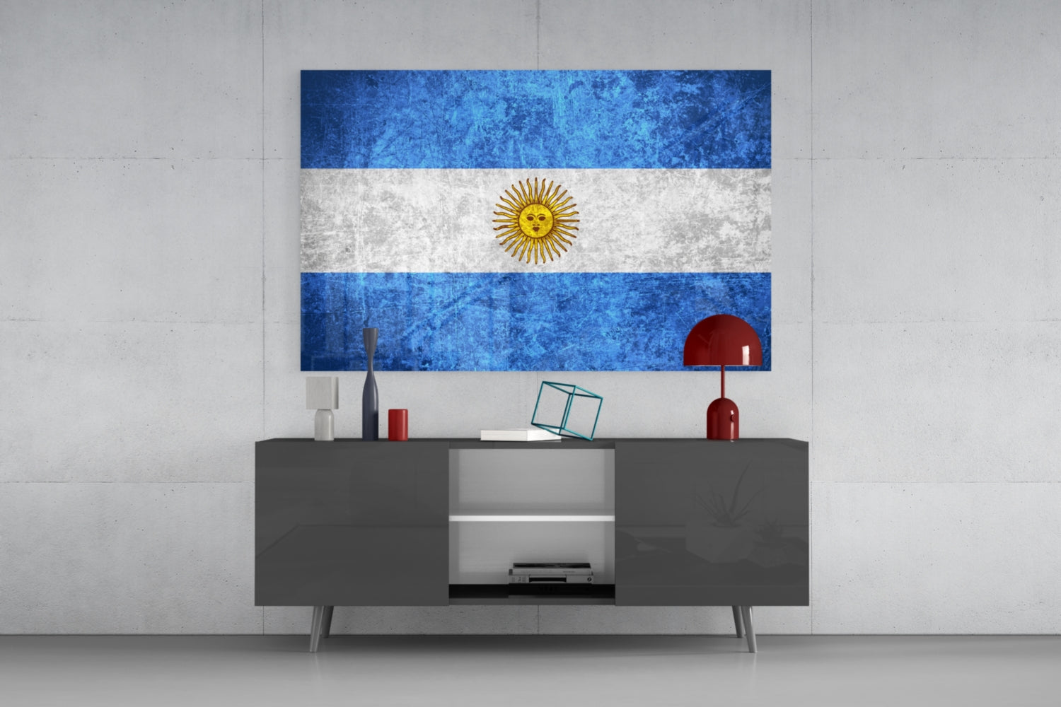 Flag of Argentina Glass Wall Art