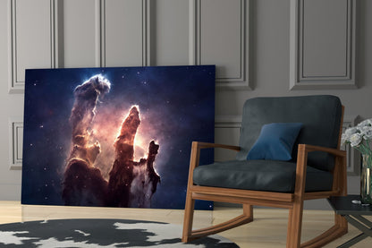 Space Clouds Glass Wall Art