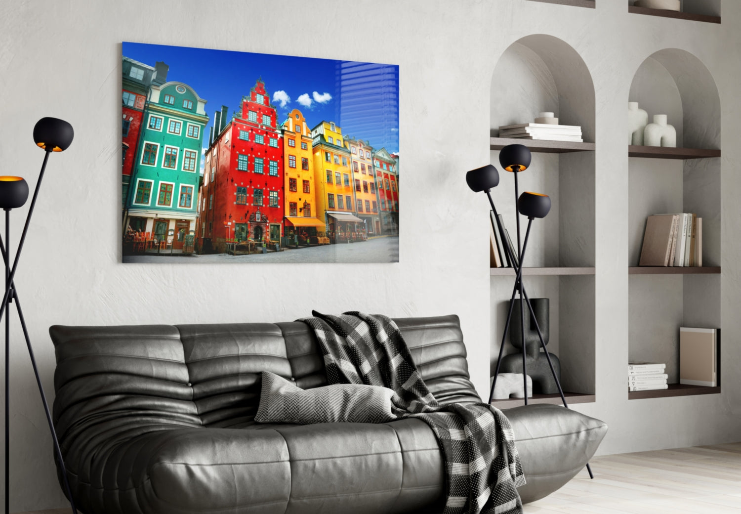 Stockholm House View Glass Wall Art