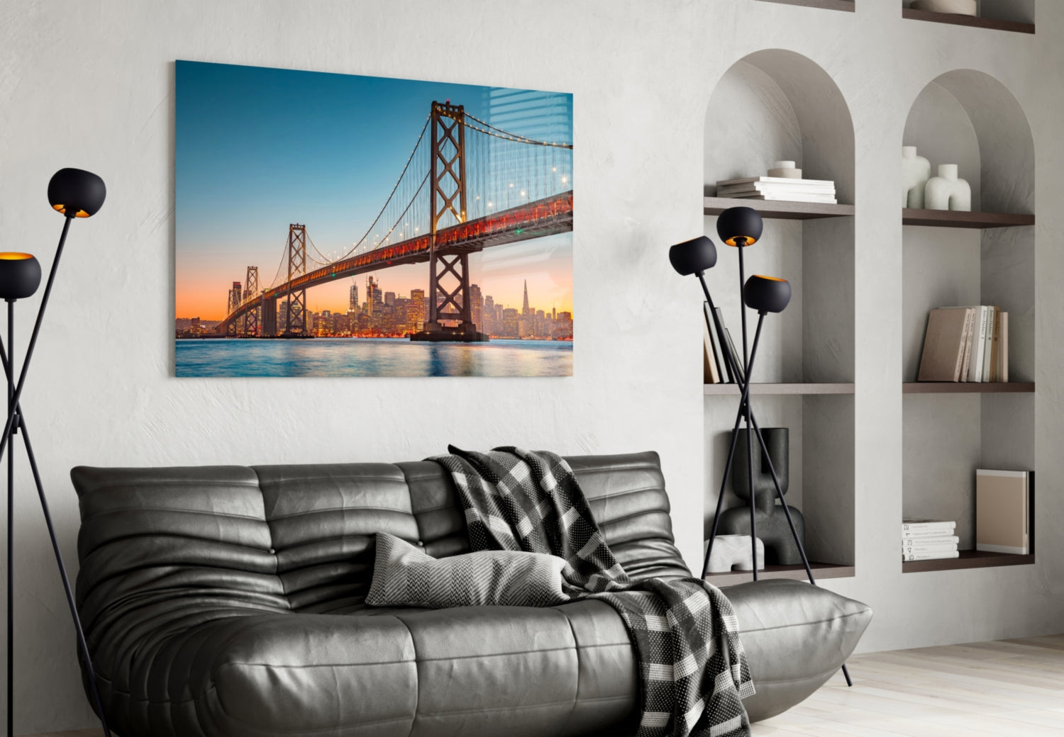 San Francisco Oakland Bay Bridge Glass Wall Art