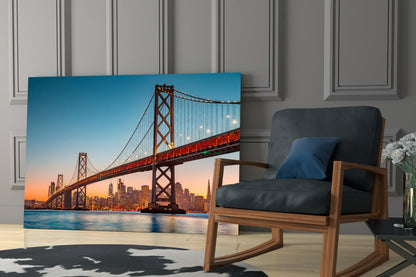 San Francisco Oakland Bay Bridge Glass Wall Art