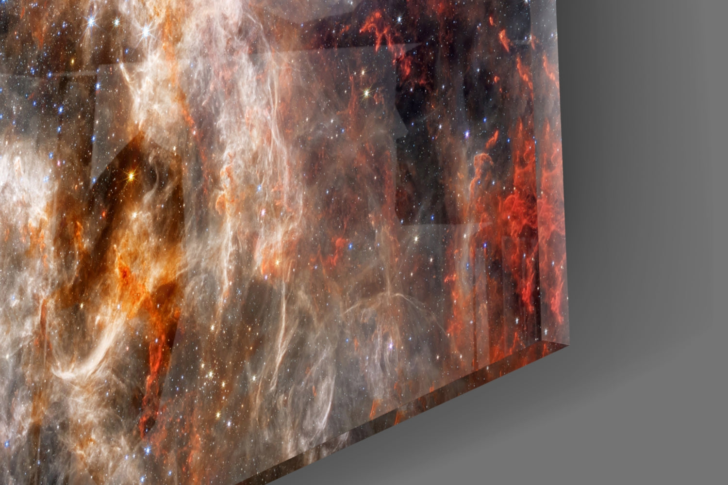 Fiery Filament Nebula Star Cluster Glass Wall Art