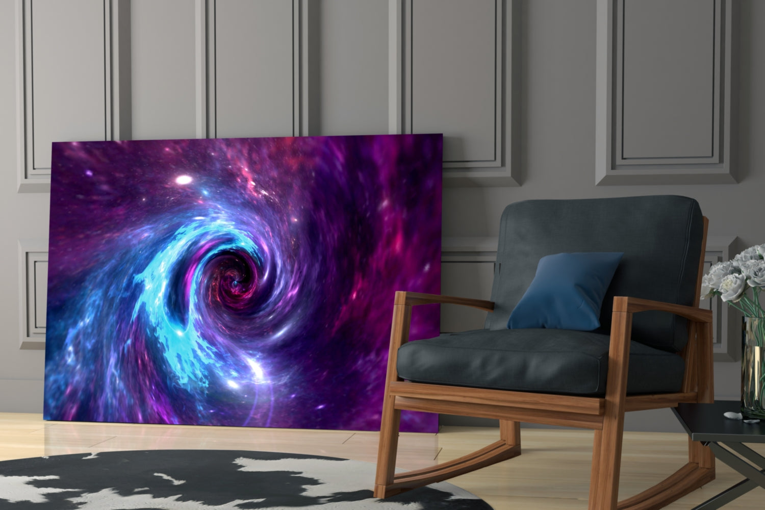 Space Helix Glass Wall Art
