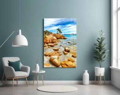 Beach View Glass Wall Art
