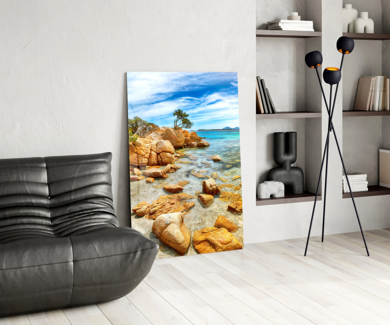 Beach View Glass Wall Art